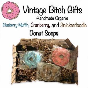 New Handmade VintageBitch Gifts Blueberry Cranberry & Snickerdoodle Donut Shop